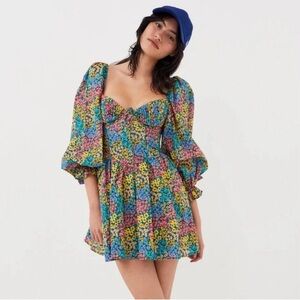 NWOT For Love And Lemons Ruth Mini Dress Floral Print Women’s Size Small